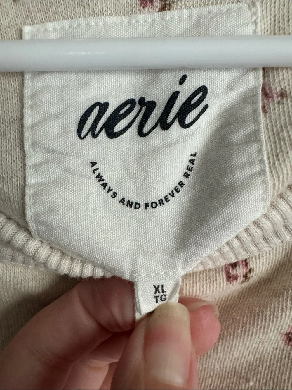 Aerie Cream Floral Print Crew Neck Sweatshirt - Picture 4 of 5